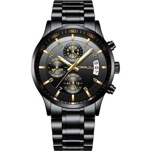 Men's Fashion Stainless Steel Watches Date Waterproof Chronograph Wristwatches